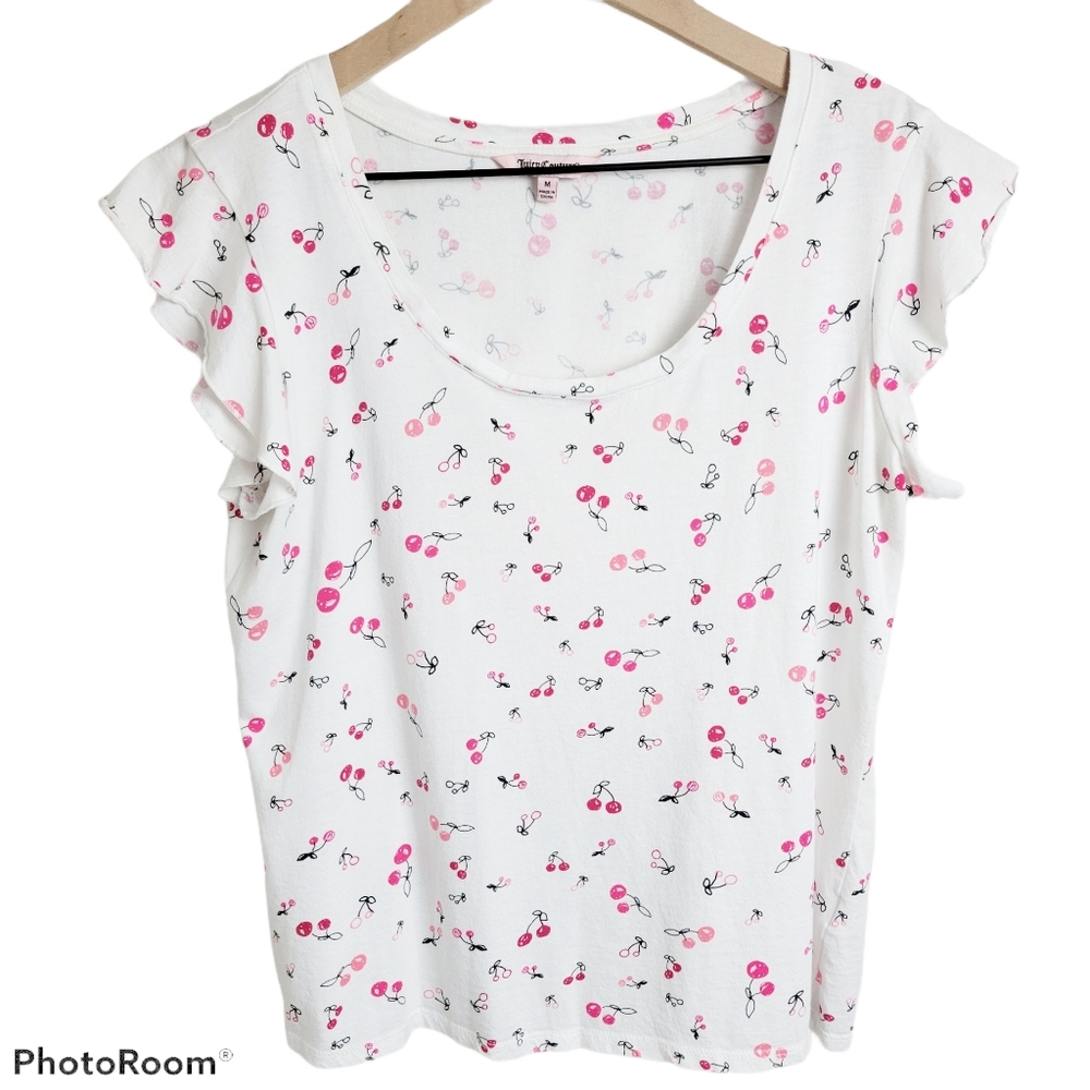 Juicy Couture | Flutter Sleeve Cherry Print Shirt